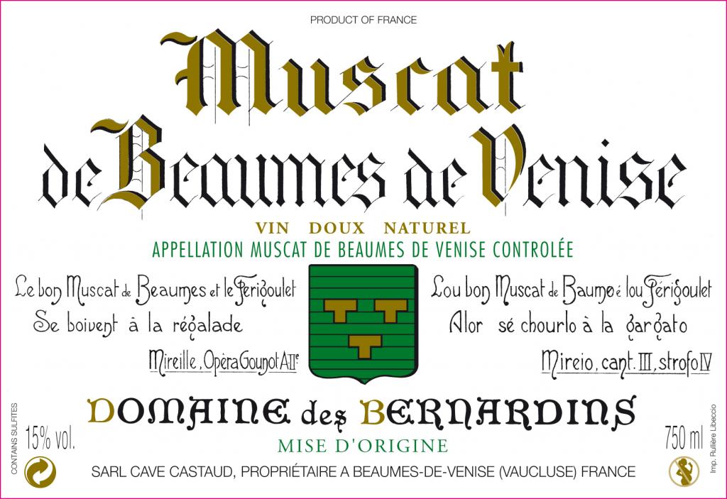Domaine des Bernardins, AOC Muscat de Beaumes-de-Venise, VDN Blanc